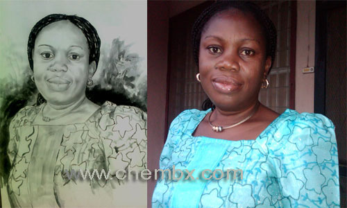 Black and white portrait artwork